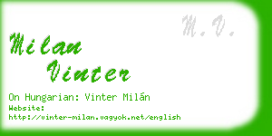 milan vinter business card